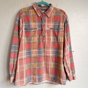 The Territory Ahead Menโs Spring Colored Plaid Corduroy Popover Shirt Large EUC